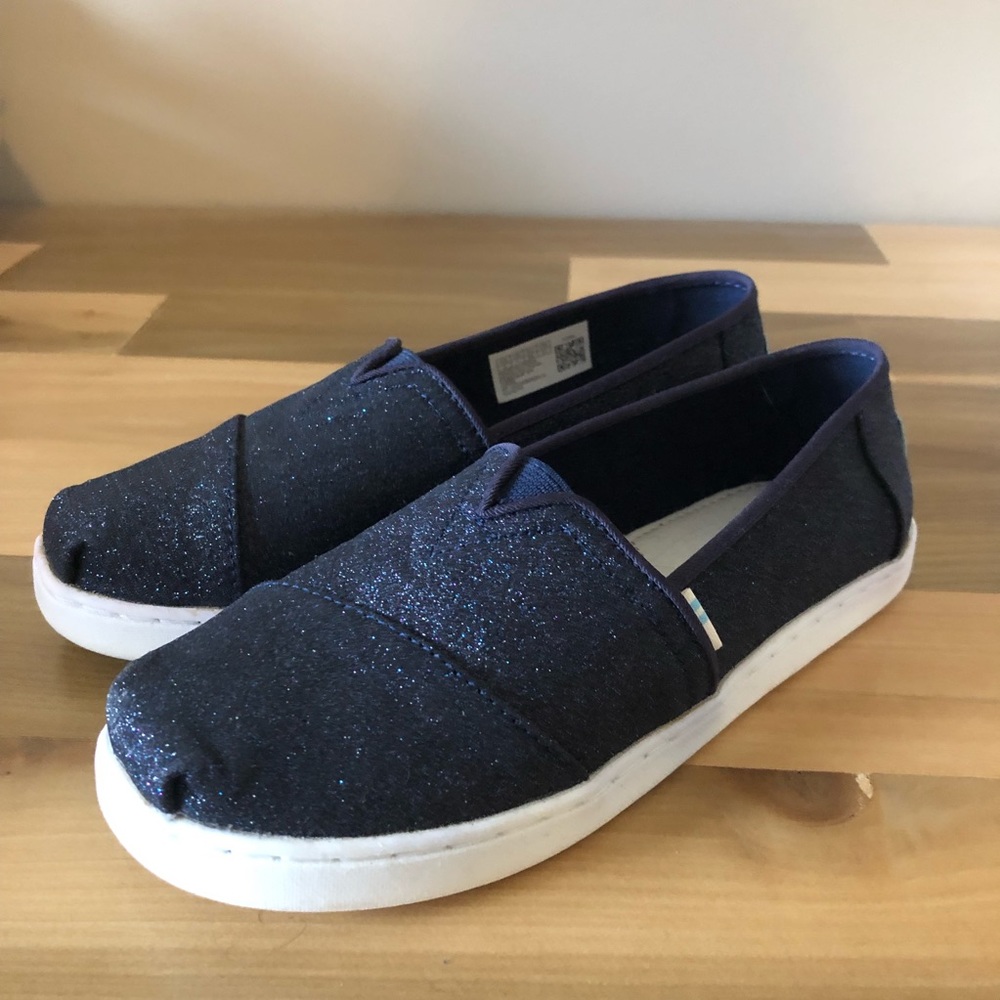 NWT Girls Toms Shoes w Glitter - Picture 2 of 9